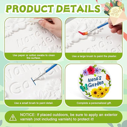 Juexica DIY 9.5 Inch Grandma's Garden Stepping Stone, Woman Gifts for Mom, Paint You Own Garden Stepping Stones, Woman Gifts for Nana,Stepping Stones(Nana,9.5 Inch)