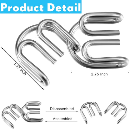 Lenwen Set of 96 Metal Puzzles for Adults with Pouch Puzzles for Adults IQ Test Disentanglement Puzzle Brain Game Unlock Interlock Game Magic Trick Toy Party Favor Challenge