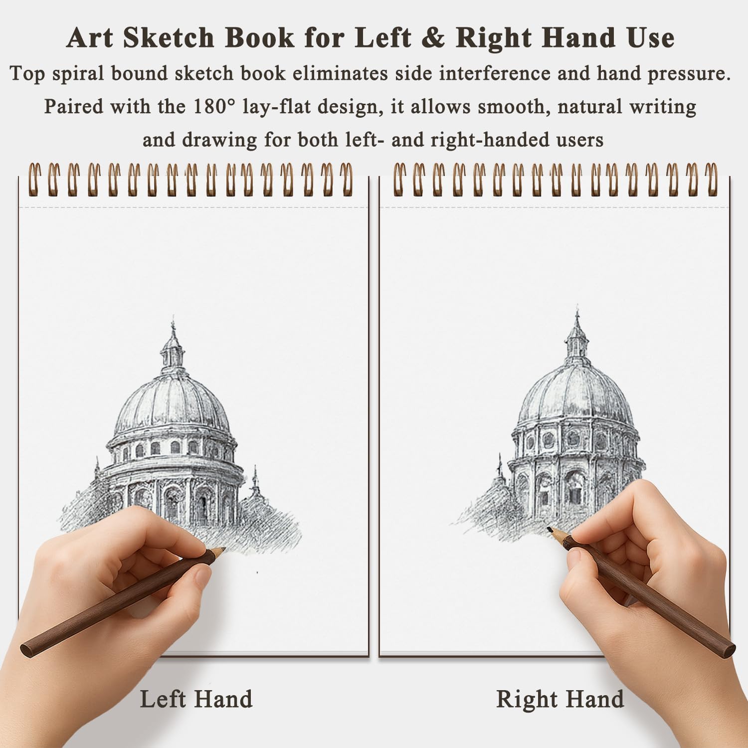 9" x 12" Sketch Book, Top Spiral Bound Sketch Pad, 2 Packs 100 Sheets Each (68lb/100gsm), Acid Free Art Sketchbook Artistic Drawing Painting Writing Paper for Kids Adults Beginners Artists - Crafty Corner