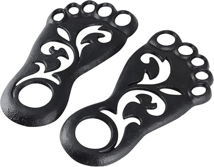MDLUU Pair of Footprint Stepping Stone, Cast Iron Flagstone, Decorative Feet Stepping Stone for Garden Walkway, Flower Bed