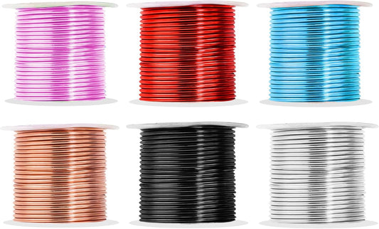 Mandala Crafts 13 Gauge Anodized Aluminum Craft Wire for Jewelry Making - 300 FT Colored Flexible Silver Copper Black Pink Ice Blue Red Wire - Bendable for Bonsai Armature Crafting Sculpting - Crafty Corner