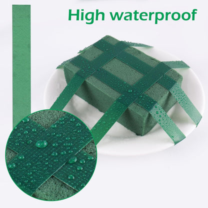 GLAMFIELDS Floral Tape Green, Flower Wrap Adhesive Waterproof Tape for Bouquets 0.26" (60 Yd/180 Ft) - 1 Roll/Green