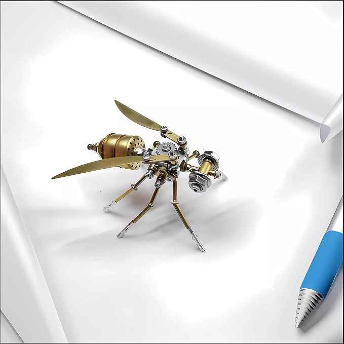 Challenging 3D Puzzle Gift Steampunk Metal Insect Bug Mechanical Sculpture Insect 3D Vespa Model Engineering for Teens Personalized Ornament Gift for Birthday, Ideas(Vespa)