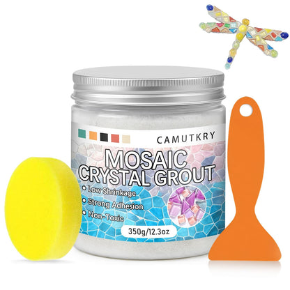 Mosaic Crystal Grout – Ultimate Grouting Solution & DIY Craft Essential for Mosaic Tile Projects, Handmade Art, & Home Decor (12.3oz)