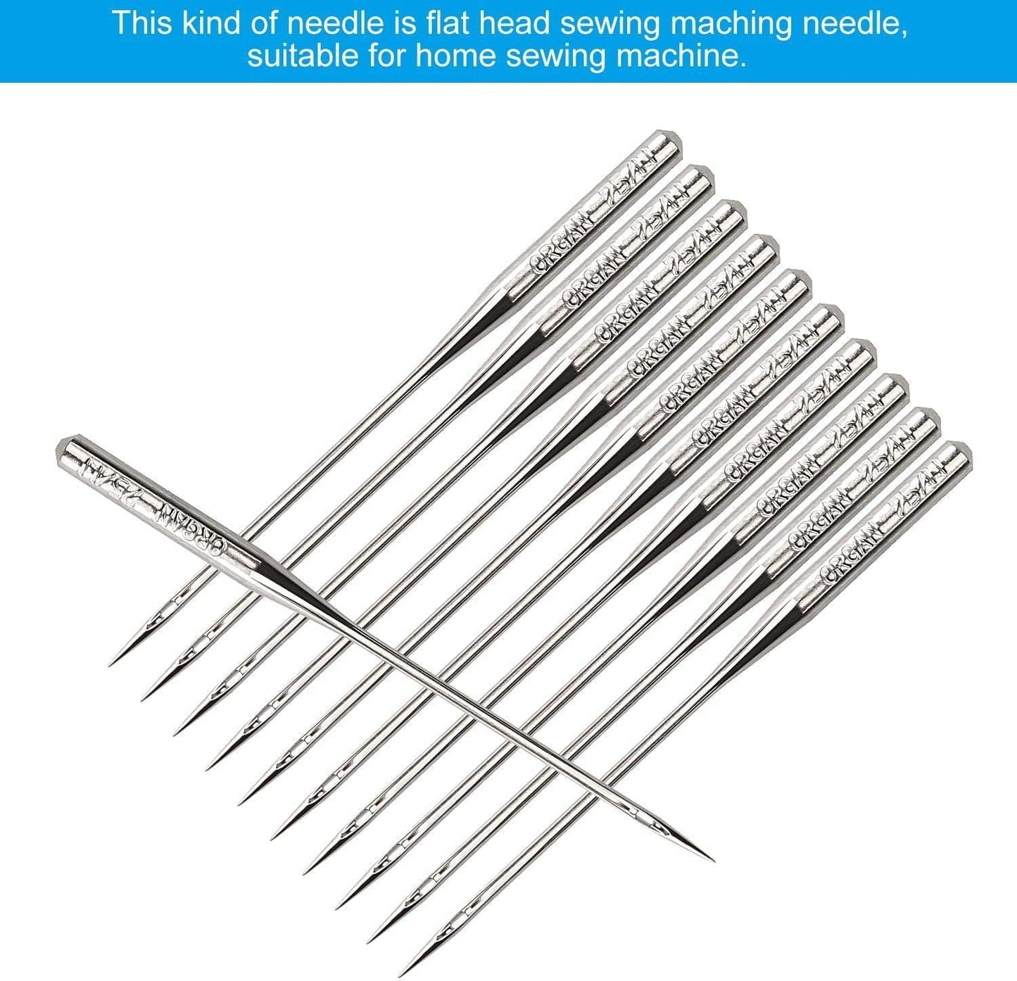 50 PCS Embroidery Sewing Machine Needles for Brother Size 75/11 130/705H HAx1 Sewing Needles for Brother Sewing Machine (5 Pack of 10 Needles)