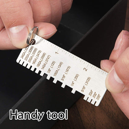 ZeeDix 4 Pcs Stainless Steel Metal Sheets Welding Thickness Gauge- Wire Gauge Measurement Tool, Standard Dual-Sided Round Wire Cable Sheet Gage and Wire Welding Material Thickness Gauge