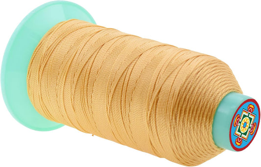 Mandala Crafts Bonded Nylon Thread Blonde Heavy Duty Sewing Threads - 415 YDs Size 346 210D T350 Tex 350 Thread for Leather Jeans Weaving Outdoor Marine Upholstery Threads