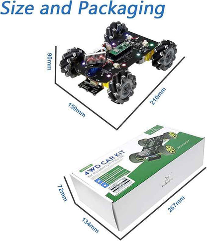 Freenove Mecanum Wheel Car Kit for Raspberry Pi Pico W (Included) (Compatible with Arduino IDE), Dot Matrix Expressions, Obstacle Avoidance, Line Tracking, Light Tracing, Colorful Light, App
