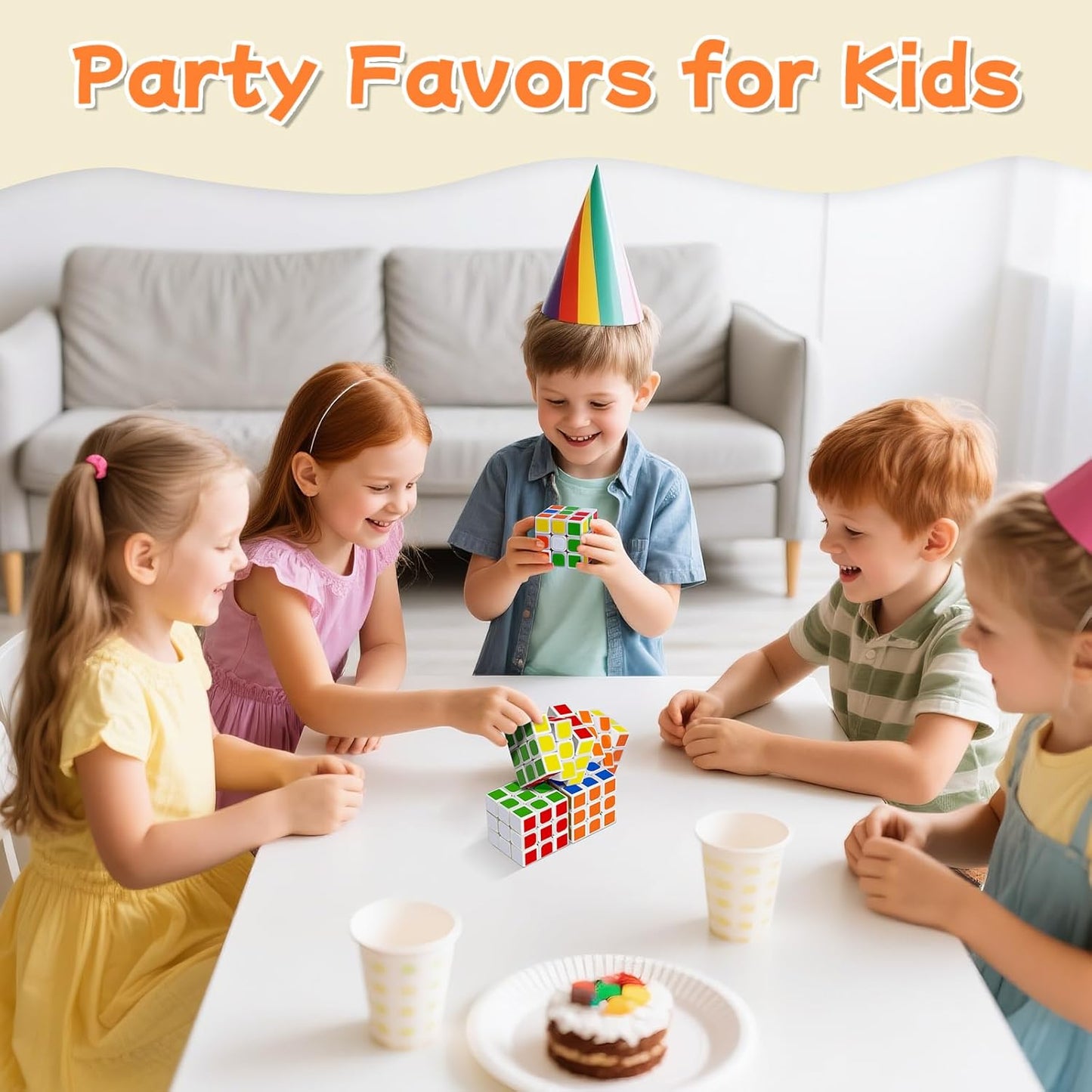 48 Pack Mini Puzzle Cubes Party Favors for Kids, 3x3 Mini Magic Cube Puzzle Prize Set for Kids School Rewards, 1.18inch Bulk Small Toys for Party, Birthday, Christmas Stocking