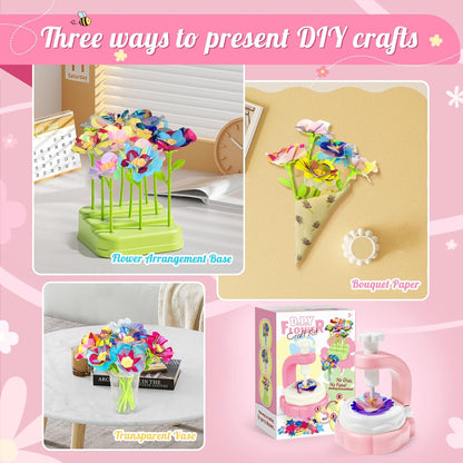 Glotrove Fabric Flower Bouquets Toys, Arts and Crafts for Kids Ages 6-8 8-12 Girls, DIY Craft Kits Gifts for Girls Birthday, Educational Toys for Building Your Flower Bouquet