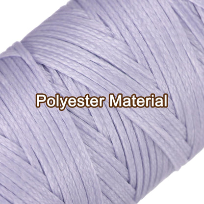 uxcell Leather Sewing Waxed Thread, 55 Yards / 50m 0.8mm 150D Flat Polyester All-Purpose Threads for Leather Crafts, Bookbinding, Lilac