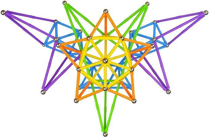 Beicarin 204 Pcs Magnetic Building Sticks Blocks Toys, 2.3" Length Magnet Educational Stacking Toys Set for Kids and Adult, STEM Building Toy 3D Non-Magnetic Balls with Storage Bag