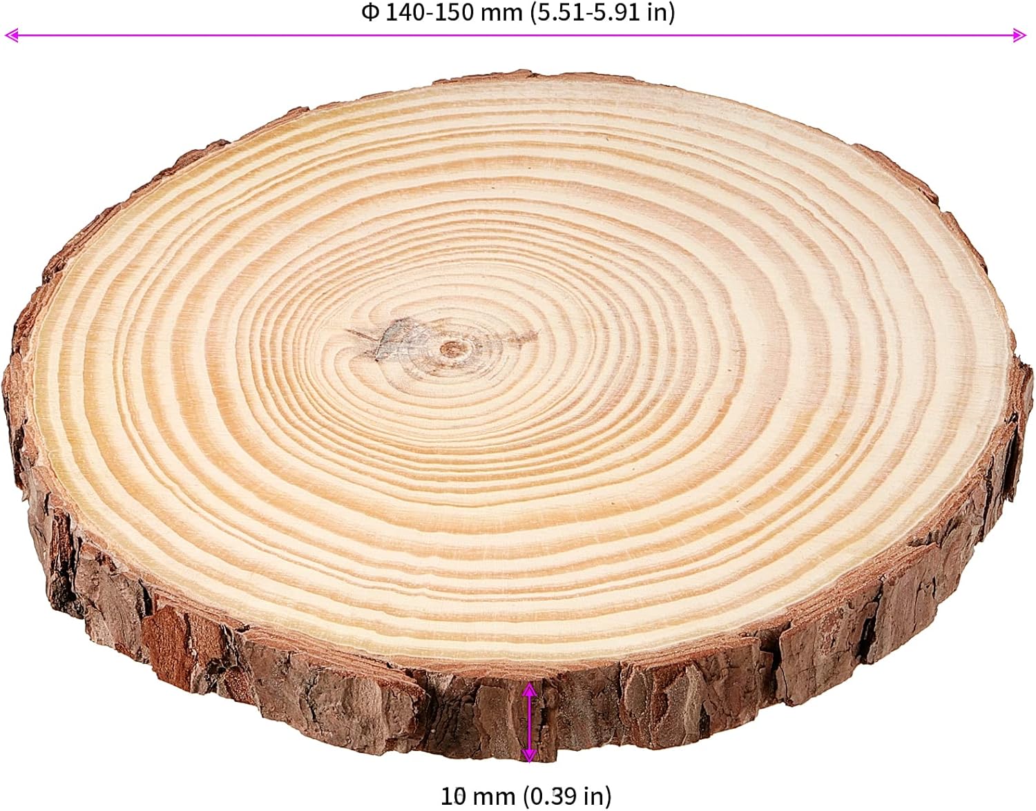 JEUIHAU 12 PCS 5.5-5.9 Inches Natural Unfinished Wood Slices, Round Wooden Tree Bark Discs, Wooden Circles for DIY Crafts, Christmas, Rustic Wedding Ornaments - Crafty Corner