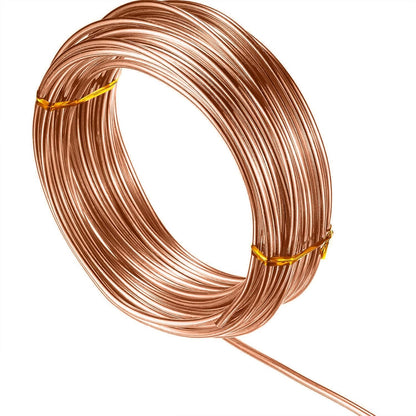 TecUnite Aluminum Craft Wire for Sculpting Armature Bendable Craft Wire for DIY Jewelry Making(Copper, 10 M X 2 mm, 1 Roll)