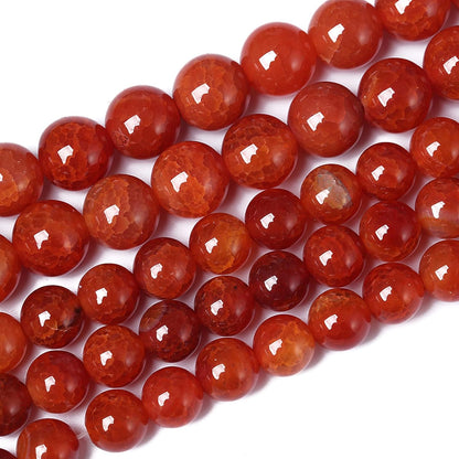 4mm 90pcs Natural Red Dragon Vein Agate Stone Beads for Jewelry Making Energy Healing Round Beads DIY Bracelet Necklace Accessories 15" (4mm, Red Dragon Vein Agate)
