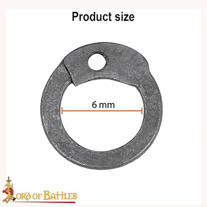 Lord of Battles 200G-1Kg Chainmail Loose Rings for Armor Crafting Perfect for DIY Chainmail Projects & Armor Repairs (1 Kg Mild Steel with Flat Rings - 6mm 18 Gauge)