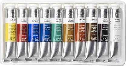 Winsor & Newton 1490697 Winton Oil Paint, Fine High-Quality Oil Paint, Even Consistency, Lightfast, High Coverage, Rich in Colour Pigments - 10 Oil Paint Set in 21 ml Tubes