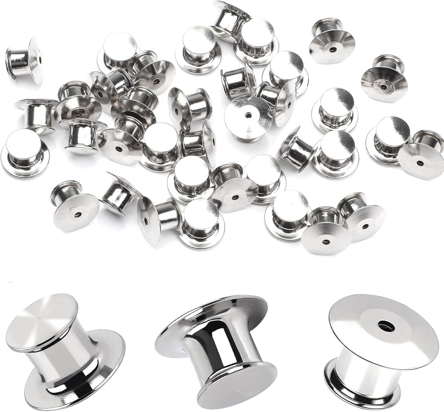 10 Pieces Metal Pin Backs Locking Pin Keepers Locking Clasp