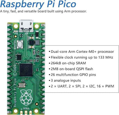 Freenove 4WD Car Kit for Raspberry Pi Pico (Included) (Compatible with Arduino IDE), Dot Matrix Expressions, Obstacle Avoidance, Line Tracking, Light Tracing, Colorful Light