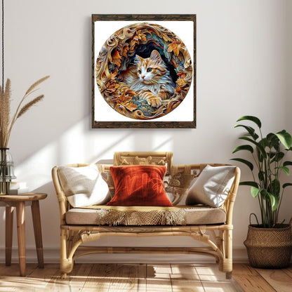 Wooden Puzzles Adults, 3D Cat Wooden Puzzles 300 Pieces, Unique Animal Shaped Wood Challenging Jigsaw Puzzles Gifts for Adults, 13.4x13.3in