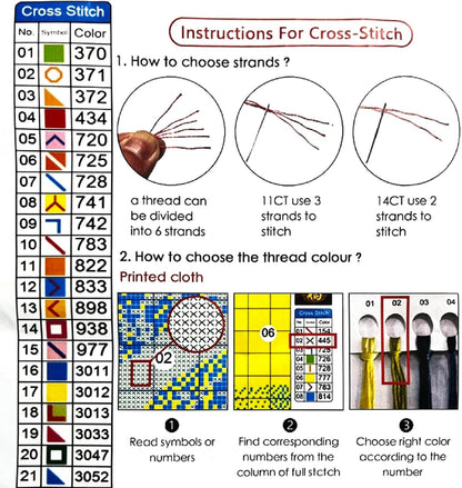Joyhoor Stamped Cross Stitch Kits for Beginners, Needlepoint Kits for Adults, 11CT Counted Embroidery Kits-Colorful Dandelion 18x18 inchs