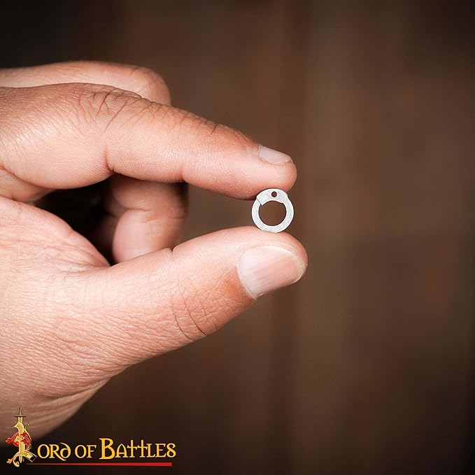 Lord of Battles 200G-1Kg Chainmail Loose Rings for Armor Crafting Perfect for DIY Chainmail Projects & Armor Repairs (1 Kg Mild Steel with Flat Rings - 6mm 18 Gauge)