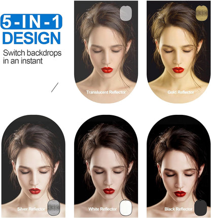 WELLMAKING 24'' x 36'' (60 x 90cm) Photography Reflector 5-in-1 Collapsible Light Reflector with Bag & tilt Adapter, Portable Light Reflector Photography Panel for Studio Video & Outdoor Lighting