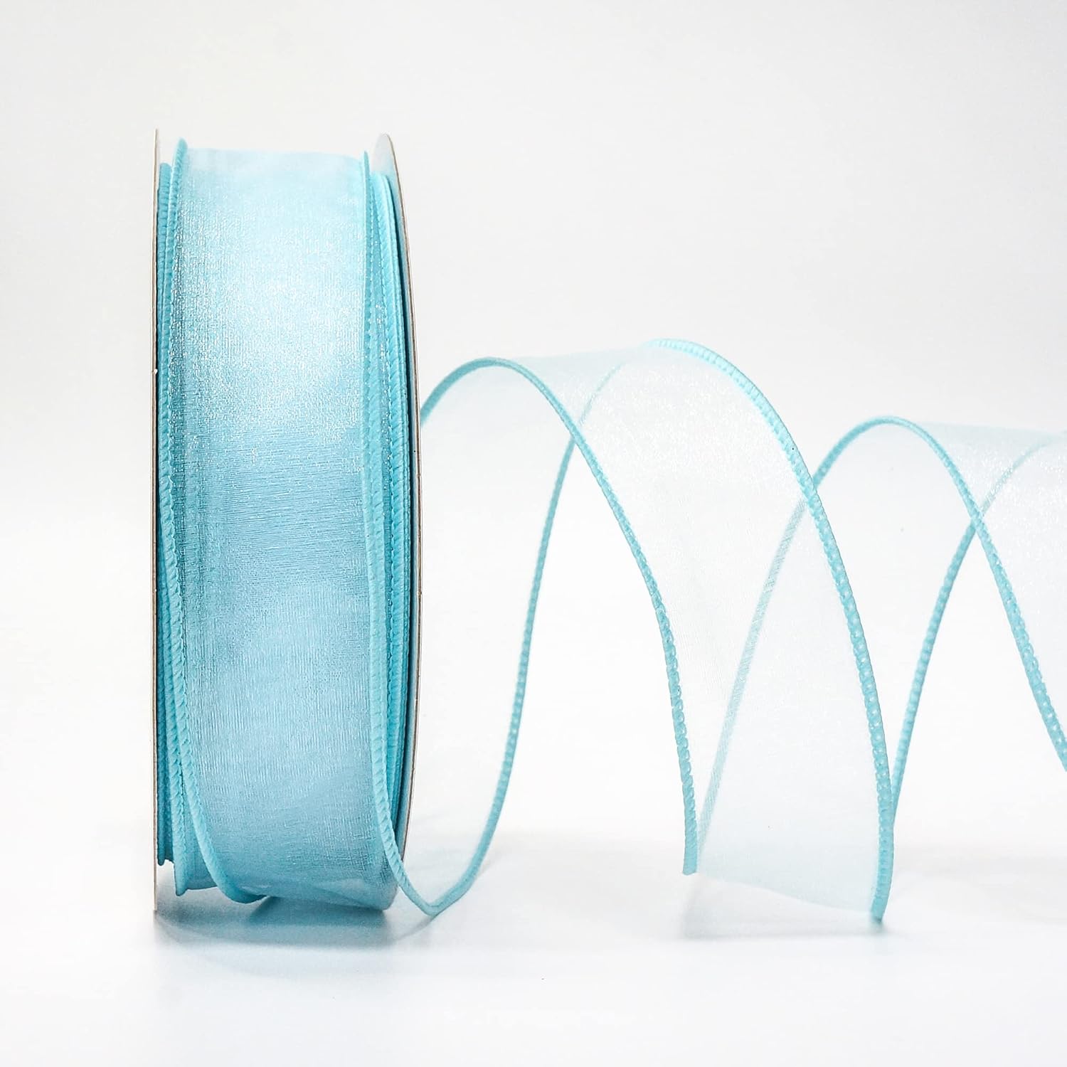 CT CRAFT LLC Sheer Organza Wired Ribbon 1.5" x 50Yards Blue for Wedding Chair Bow Flora Bouquet Gift Wrapping Christmas Tree Home Decor Wreath - Crafty Corner