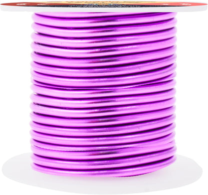 Mandala Crafts 8 Gauge Anodized Aluminum Craft Wire for Jewelry Making - 32 FT Colored Flexible Violet Wire - Bendable for Bonsai Armature Crafting Sculpting - Crafty Corner
