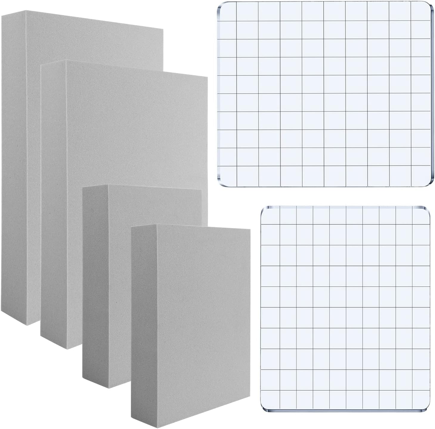 BAOFALI 8 Pcs Stamping Foam Grey Moldable Foam with Acrylic Stamp Block Stamps Plastic Pad Cut and Dry Foam Stamping Foam Block for Sculpture, Modeling, DIY Arts and Handicrafts Projects - Crafty Corner