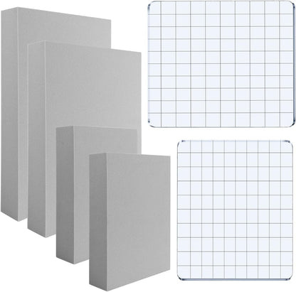 BAOFALI 8 Pcs Stamping Foam Grey Moldable Foam with Acrylic Stamp Block Stamps Plastic Pad Cut and Dry Foam Stamping Foam Block for Sculpture, Modeling, DIY Arts and Handicrafts Projects - Crafty Corner