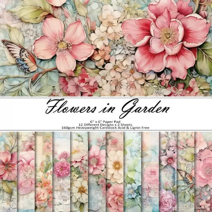 Vintage Floral Scrapbook Paper Pad Color Patterned Paper 6×6,24 Sheets Single-Sided Flower Scrapbooking CardStock Papers Pad for Holiday Cardmaking DIY Origami Journaling. - Crafty Corner