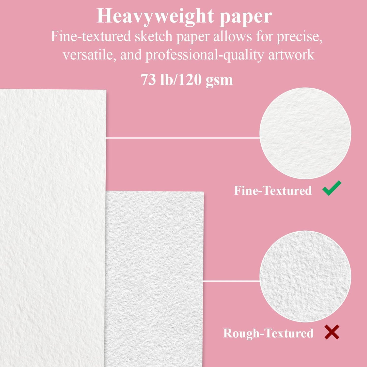 Cute Sketchbook Pink, 9"x12" Sketch Book for Teen Girls, 100 Sheets Girl Sketchbook 73lb/120gsm Drawing Paper for Kids, Art Supplies for Teens 14-16 Girls. - Crafty Corner