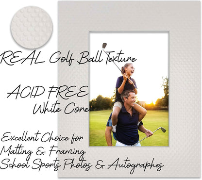 11x14 Mat Bevel Cut for 8.5x11 Photos - Acid Free Golf Ball Texture Precut Matboard - For Pictures, Photos, Framing - 4-ply Thickness