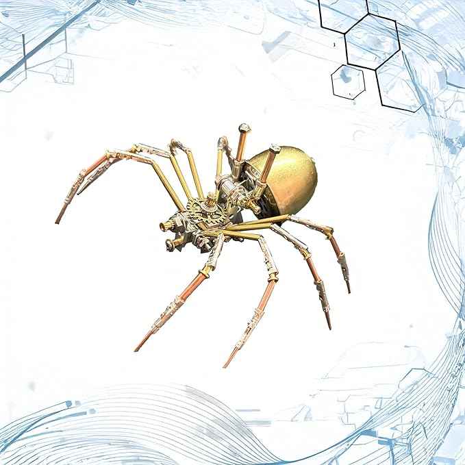 3D Puzzle Metal Model Kits Spider DIY Projects Hobby Kit,Arts & Crafts Making Metal Building Christmas Birthday Gifts (Mechanical Spider E)