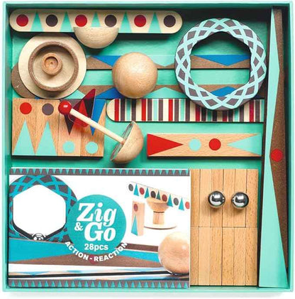 DJECO - Zig & Go 48-Piece Set - Building Intricate Marble Tracks - Stimulates Creative Thinking - Engaging Play for Intellectual Growth - Educational STEM Learning - Ages 8+ Years