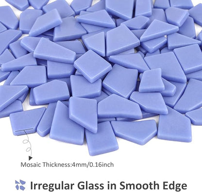 Youway Style Blue Glass Mosaic Tiles for Crafts Bulk,200g Broken Glass Pieces for DIY Spring Garden Mosaic Art Decor,Easter Decor