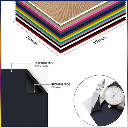 HTVRONT Gold HTV Heat Transfer Vinyl Bundle: 36 Pack 12" x 10" Iron on Vinyl for T-Shirt, Heat Transfer Vinyl Compatible with Cricut Cutting Machine, Silhouette Cameo or Heat Press Machine