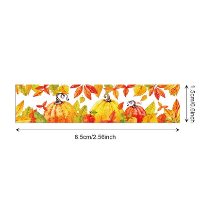 12 Pcs Thanksgiving Washi Tape Maple Leaf Print Masking Tape Pumpkin Pattern Decorative Paper Sticker for Fall Party Holiday Scrapbook DIY Craft Gift Wrapping Handbook Sticker