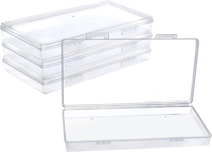 DUOFIRE Small Plastic Box Organizer Box Small Plastic Storage containers for Storage Pencils and Art Supply Organizer Rectangle(7.7 x 4.1 x 0.9inch) 4 Pack