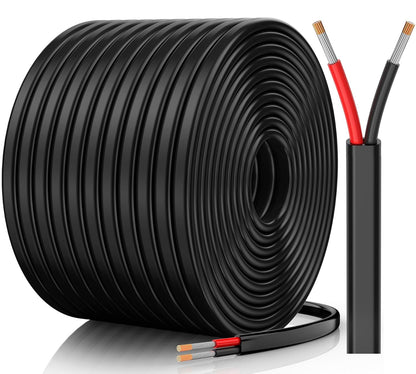 14 Gauge Wire, 14 AWG 2 Conductor Electrical Wire, Flexible/Oxygen-Free Tinned Copper/Stranded PVC 14/2 Cord for Automotive, Marine, LED Strips, Solar, RV, Lighting (100FT)