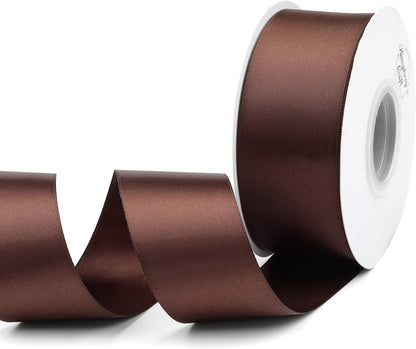 Humphrey's Craft 1-1/2 Inch Brown Double Faced Satin Ribbon - 25 Yards Variety of Color for Crafts Gift Wrapping DIY Bows Bouquet Decoration Sewing Christmas Tree Wedding and Invitation Card. - Crafty Corner