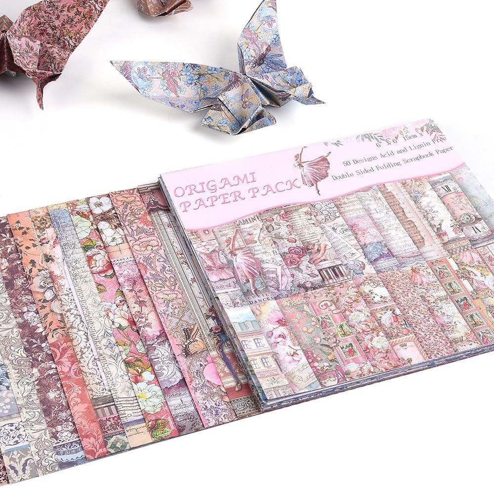 Origami Paper Kit 50 Sheets 70GSM 6 Inch Square Double Sided Color 50 Vivid Japanese Washi Chiyo Colors for Hand Crafts Origami Paper Arts Creativity.Flower Fairy - Crafty Corner