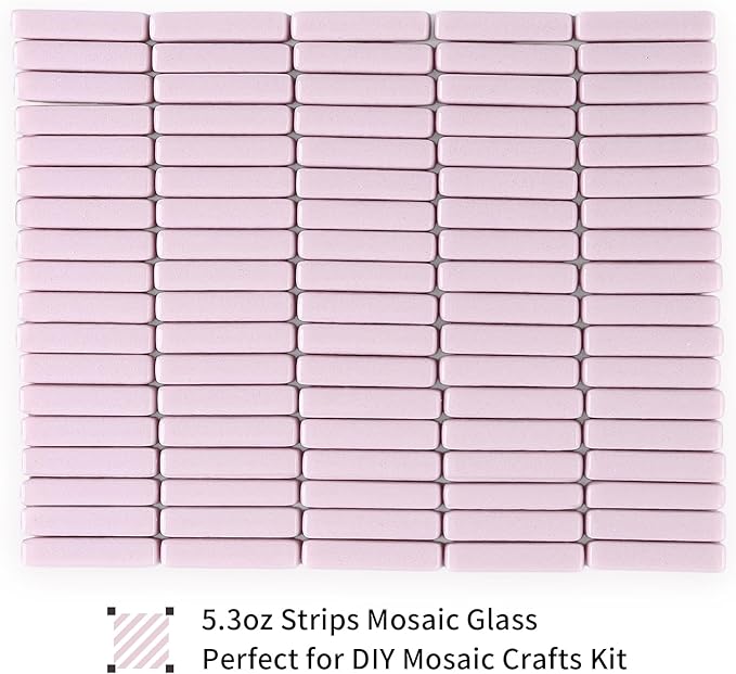 Youway Style Strips Mosaic Tiles for Crafts Bulk,150g Light Purple Mosaic Glass Pieces for Crafts DIY Spring Mosaic Art Decor,Mosaic Kit Supplies