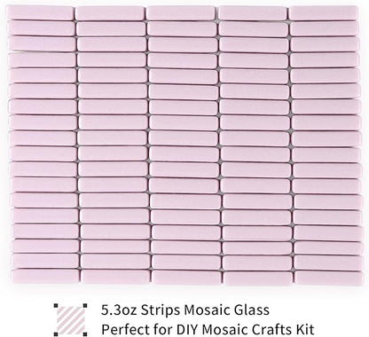Youway Style Strips Mosaic Tiles for Crafts Bulk,150g Light Purple Mosaic Glass Pieces for Crafts DIY Spring Mosaic Art Decor,Mosaic Kit Supplies