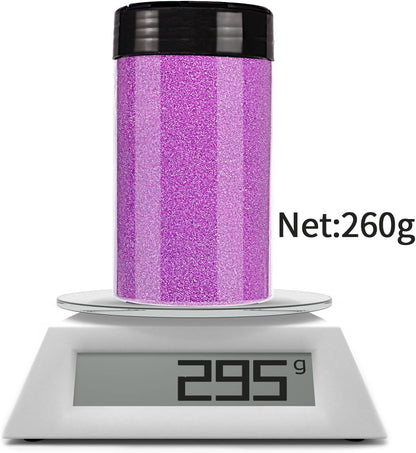 High Capacity 260g Metalic Glitter Shaker Bottle Package - Silver Fine Glitter for Tumbler, Jewelry Making, Epoxy Resin DIY Craft, Face Body Nail Art