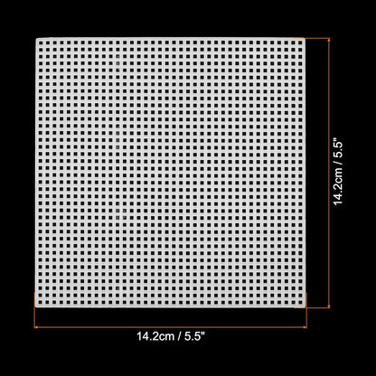 PATIKIL Plastic Mesh Canvas Sheets,10Pcs 5.5 x 5.5inch Cross Needlework Blank Yarn Crafting for Embroidery DIY Bookmarks Cup Mats, White, Square