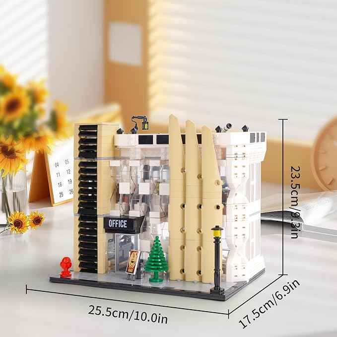City Office Building Block Set, Streetview City Modular Building Brick 1499 PCS MOC Architecture Model Collectible Display Kit