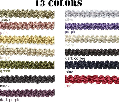 BEL AVENIR Braid Trim 1/2 inch 13.6 Yards French Gimp Basic Sewing Polyester DIY Crafts Costume Home Decorative (Taupe) - Crafty Corner