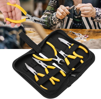 Jewelry Pliers, 5Pcs Professional Jewelry Pliers Tools Kit Includes Round Nose Pliers, Bent Nose Pliers, Needle Nose Pliers, Flat Nose Pliers for Jewelry Beading Repair Making - Crafty Corner